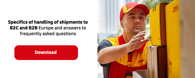 Specifics of handling of shipments to B2C and B2B Europe and answers to frequently asked questions. Download.